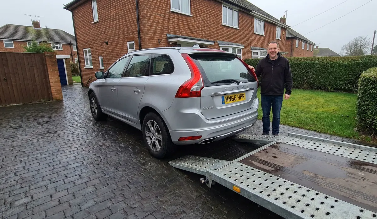 Jonnie C.'s car on delivery day