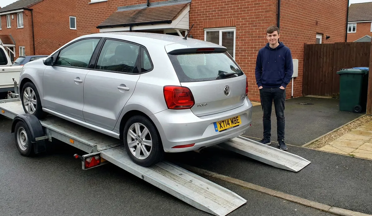 Daniel P.'s car on delivery day