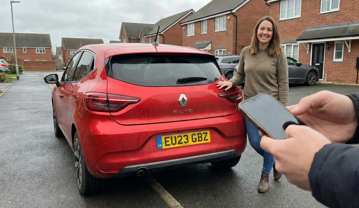 Laura S.'s car on delivery day